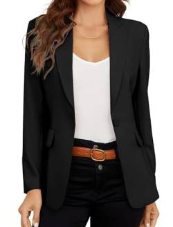 PLOYDEIN Damen Blazer Stilvolle Blazer Jacken für Frauen Perfekt für Casual & Business Wear Langarm Blazer für Frauen, Schwarz, M von SIOKUY