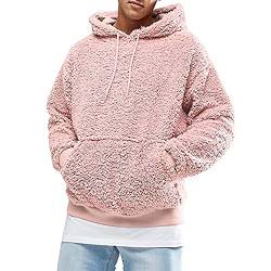 SIOPEW Herren Kapuzenpullover PlüSch Hoodie Sweatshirt Teddy-Fleece Pullover Mit Taschen Winddicht Und Warm Winter Basic Hoodie Herren Pullover Rundhals Langarm Pulli MäNner Jungen von SIOPEW