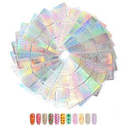 SIOPPKIK Nagel Vinyl Schablonen Aufkleber Set,Nägel Sticker Set, Nagelschablonen Muster, Nagelsticker,Nägel Aufkleber,24 Blatt, 144 Designs von SIOPPKIK