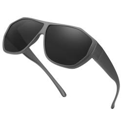 SIPHEW Fit Over Sonnenbrille polarisiert für Damen und Herren, übergroße Sonnenbrillen mit UV400 Schutz von SIPHEW