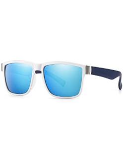 SIPHEW Herren Polarisierte Sonnenbrille Rechteckig TR90 Rahmen Brille UV400 von SIPHEW