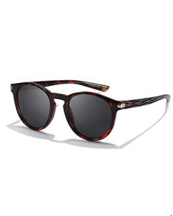 SIPHEW Herren Sonnenbrille Polarisiert Retro Rund Gläser Brille mit 400 UV Schutz Sunglasses for Sport Freizeit von SIPHEW