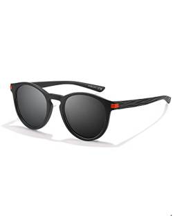 SIPHEW Herren Sonnenbrille Polarisiert Retro Rund Gläser Brille mit 400 UV Schutz Sunglasses for Sport Freizeit von SIPHEW