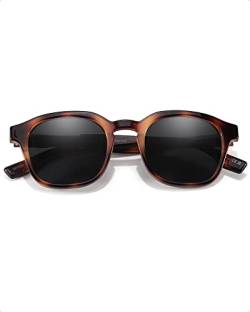 SIPHEW Herren-Sonnenbrille: Polarisierte Brille mit leichtem TR90-Rahmen, kleinen Rundgläser, Anti-Glare-Effekt und UV400 Schutz - ideal für Sport und Freizeitaktivitäten von SIPHEW