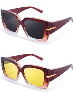 SIPHEW Polarisiert Überzieh Sonnenbrille für Brillenträger Damen Herren, Überbrille Clip on Normale Brille UV400 Schutz von SIPHEW