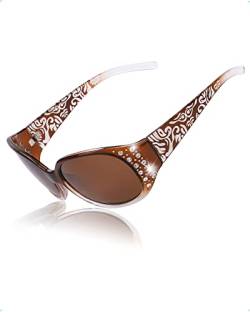 SIPHEW Polarisierte Sonnenbrille Damen Übergroße klassische Brille mit 400 UV-Schutz von SIPHEW