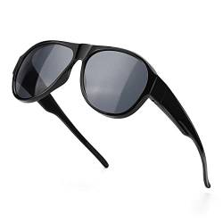 SIPHEW Sonnenbrille Herren Polarisiert Pilotenbrille Sonnenbrille Damen Verspiegelt, Vintage große sport Pilotensonnenbrille UV400-Schutz (Schwarz/Grau) von SIPHEW