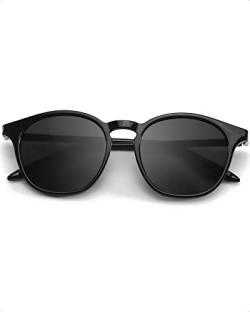 SIPHEW Sonnenbrille Herren Polarisiert Retro Vintage Rund Gläser Brille mit 400 UV Schutz Sunglasses for Sport Freizeit von SIPHEW