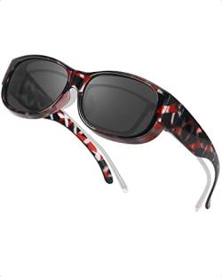 SIPHEW Sonnenbrillen Überziehbrille UV400 Schutz, Fit-Over Brille Überzieh Sonnenbrillen Clip für brillenträger Damen Herren von SIPHEW