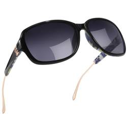 SIPHEW Stilvolle polarisierte Sonnenbrille Damen - trendigen übergroßen Damen-Sonnenbrillen mit 400 UV-Schutz Wrap-Around-Rahmen mit Klasse von SIPHEW