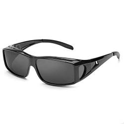 SIPHEW Überzieh Sonnenbrille Polarisierte für Brillenträger Überbrille Sonnenbrille mit seitlichen Schilden Über Noramall Brille Fitovers Sunglasses UV400 Protection von SIPHEW