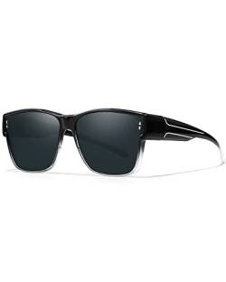 SIPHEW Überzieh Sonnenbrille Polarisierte für brillenträger Übergroße Sonnenbrille Fit over Noramall Brille mit UV400 Schutz von SIPHEW