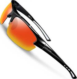 SIPLION Herren Sonnenbrille UV400 Schutz Polarisiert Superleichtes Rahmen 502 Rot CAT 3 CE von SIPLION