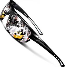 SIPLION Herren Sonnenbrille UV400 Schutz Polarisiert Superleichtes Rahmen 502 Silber CAT 3 CE von SIPLION