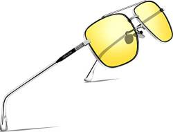 SIPLION Herren hd nachtsichtbrille für brillenträger UV400 Fahrerbrille 6055 (night driving glasses) von SIPLION