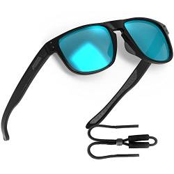 SIPLION Rechteckige polarisierte Sport-Sonnenbrille für Damen und Herren, zum Radfahren, Fahren, Angeln, UV400-Schutz, 1901 blau von SIPLION