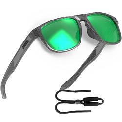 SIPLION Rechteckige polarisierte Sport-Sonnenbrille für Damen und Herren, zum Radfahren, Fahren, Angeln, UV400-Schutz,1901 grün von SIPLION
