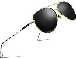 SIPLION Unisex Polarisiert Sonnenbrille Herren Damen Pilotenbrille Fahrerbrille Verspiegelt UV400 7077 Black von SIPLION