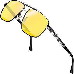SPLION hd nachtsichtbrille autofahren für brillenträger Rechteckige autofahrerbrille nachtsicht Metall Rahmen 1823(night driving glasses) von SIPLION
