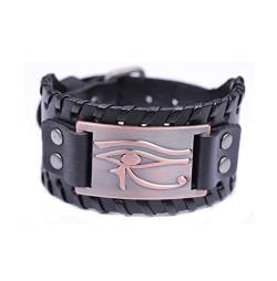 SIPURIS Ägyptisches Auge des Horus-Armband für Herren, nordischer Wikinger, Gothic, Lederarmband/Armbänder, Vintage-Talisman, heidnischer Schmuck für Frauen und Jugendliche von SIPURIS