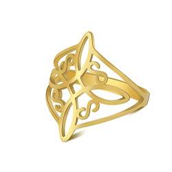 SIPURIS Hexenknotenring, keltischer Knotenring, Hexerei, Edelstahl, geometrischer Hexenknotenring, Wicca-Fingerringe, Ehering, stapelbarer Ring, Schmuck für Damen und Herren, 8, Edelstein, Edelstahl, von SIPURIS