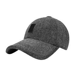 SIQITECH Baseballmütze Winter Herren Baseballkappe mit Ohrenschützer Baseball Cap Warm Thermofilzmütze Verstellbar Wintermütze Winddicht Winterhut Kälteschutz Herrenhut für Outdoor Sport Fahrrad von SIQITECH