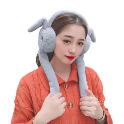 SIQITECH Ohrenwärmer Moving Bunny Ohrenschützer Damen Mädchen Ohrabdeckungen Beweglich Ohren Ohrenschützer Winter Kunstfell Earmuff Winddicht Warme Ohrenklappen Ski Wandern Radfahren Laufen von SIQITECH