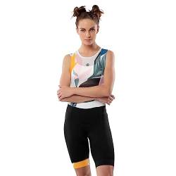 SIROKO - Radsport Trägerhose für Damen BX Jungle - M - Schwarz/Weiß/Grün von SIROKO
