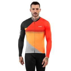 SIROKO - Radtrikot Langarm M2 Florida - M - Leuchtendes Orange/Schwarz von SIROKO