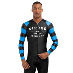 SIROKO - Radtrikot Langarm M2 Legend - XL - Schwarz/Electric Blue von SIROKO