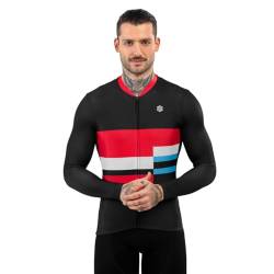 SIROKO - Radtrikot Langarm M2 Riemst - M - Schwarz/Rot von SIROKO