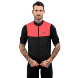 SIROKO V1 Richmond Windjacke für Radsport, Schwarz, schwarz/Feuerrot, Medium von SIROKO