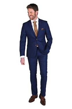 Festliche Anzug für Jungen mit Karomuster Tailored Fit 3-Teiliges Set in Königsblau, Brust 54R - Taille 38R von SIRRI