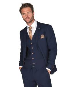 SIRRI Festliche Herren Business Anzug Slim Fit 3 Teiliges Set, Brust 62R Taille 46R von SIRRI