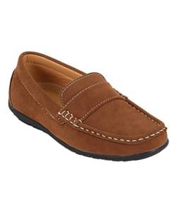 Klassische Casual Flache Suede Slip Loafer Schuhe für Jungen in Tan Braun, Größe 28 von SIRRI