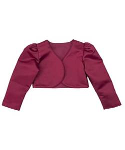 SIRRI Festliche Bolero Jacke für Baby Mädchen mit Langarm in Burgund, Alter 6-12 Monate von SIRRI