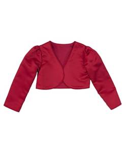 SIRRI Festliche Bolero Jacke für Baby Mädchen mit Langarm in Rot, Alter 6-12 Monate von SIRRI