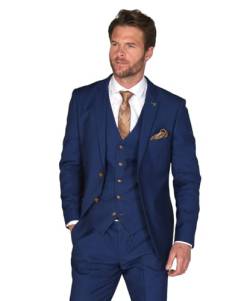 SIRRI Festliche Herren Business Anzug Slim Fit 3 Teiliges Set, Brust 48R Taille 32R von SIRRI