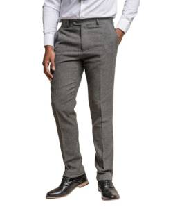 SIRRI Herren-Tweed-Slim-Fit-Hochzeits-Business-Anzughose Taille 46 von SIRRI