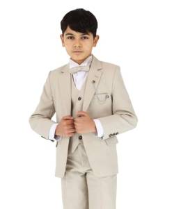 SIRRI Strukturierter 6-teiliger formeller Anzug für Jungen – schmale Passform für Pagen, Hochzeit, Kommunion, Alter 11 Jahre von SIRRI