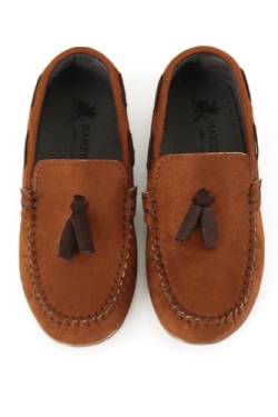 Slip-On-Loafer für Jungen aus Wildlederimitat, klassisch, elegant, lässig, Mokassin, Flache Schuhe Größe 34 von SIRRI