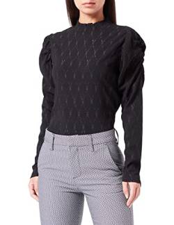 SIRUP COPENHAGEN Women's Black Pointelle Puffsleeve Pullover Sweater, xx-Large von SIRUP COPENHAGEN