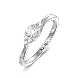 SISGEM 0,29 Karat natürlicher Diamant Ring, 9 Karat Weißgold Diamant Solitär Verlobungsring für Sie, F-G, SI, für Frauen Damen Verlobung Hochzeit von SISGEM