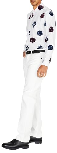 Sisley Mens 589VSQ023 Shirt, White 901, L von SISLEY