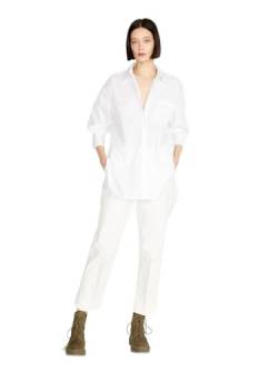 Sisley Women's 5FUALQ037 Shirt, White 101, L von SISLEY