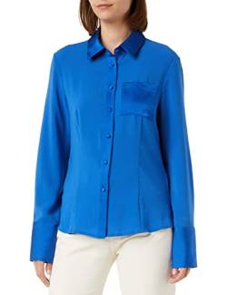 Sisley Women's 5LTHLQ03I Shirt, Bright Blue 36U, L von SISLEY