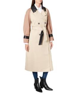 Sisley Womens Coat 2LE55K436 Trenchcoat, Cement 901 with Contrast Color Details, 32 von SISLEY