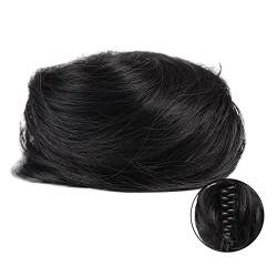 Haarteil Synthetic Claw Clip Chignon Hair Bun Cat Ears Hair Donut Chignon Claw Clip in Messy Bun Mini Updo Extensions Hairpieces for Women and Girls Haarteil Haargummi (Color : 1B) von SISWIM