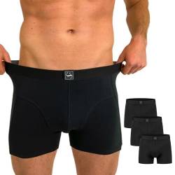 SITZTGUT Boxershorts Herren aus Baumwolle - Trocknergeeignet, Kratzfrei ohne Etikett, Bequeme Passform - Schwarz, Größe 2XL, 3er Pack von SITZTGUT