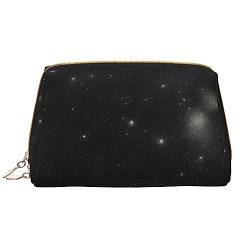 Cosmic Saturn Reise-Make-up-Tasche, Kultur- und Kosmetiktasche, Reißverschluss-Tasche, Kosmetik-Organizer, niedliche Make-up-Pinsel-Aufbewahrungstasche (groß), Schwarz-Weiß-Galaxie, One Size von SIULAS
